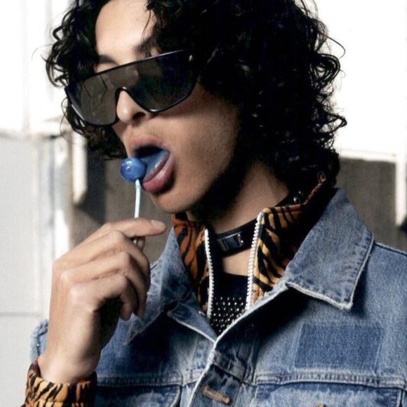 Celine CL40195I 04A Shield Sunglasses - Shiny Zebra/Smoke - Picture 2 of 12